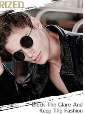 New - Polarized Round Sunglasses - Black